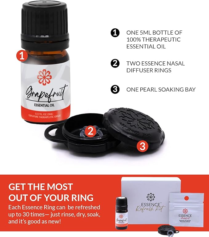Essence Wearable Aromatherapy Nasal Diffuser – Grapefruit Essential Oil Nose - Image 4