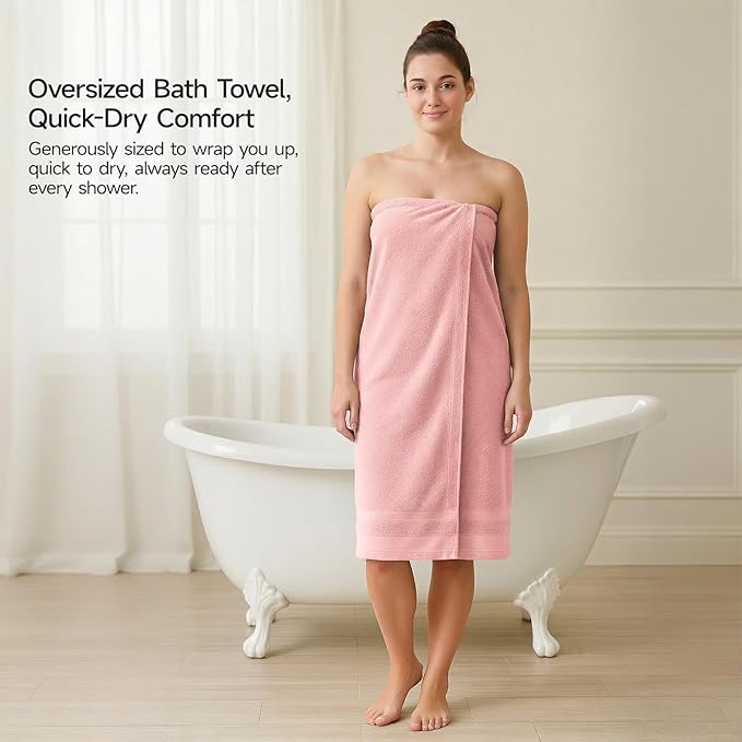 REDKISS 100% Cotton Bath Towels Set of 2, Extra Large Bath Sheets 35 X 70 Inches - Image 3