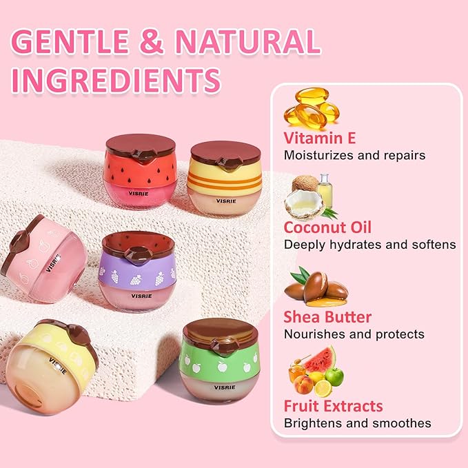 VISRIE 6 PCS Bee Lip Balm Lip Mask Honey Pot, Valentines Day Gifts, - Image 3