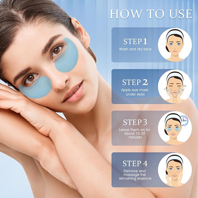 Under Eye Patches for Dark Circles & Puffy Eyes- 60 Hydrogel Eye Mask Patches - Image 8