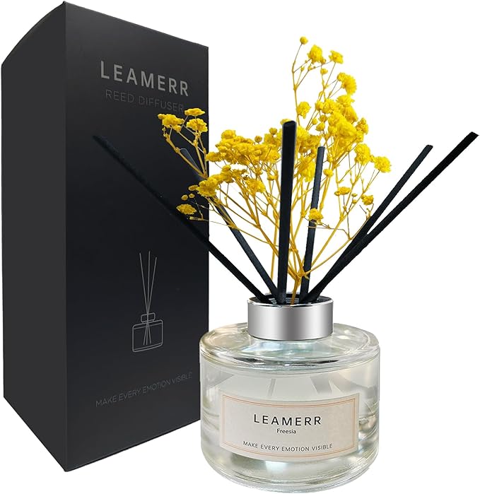 Reed Diffuser Sets Home Fragrance Essential Oil Diffuser Freesia Scent- 7 oz by LEAMERR