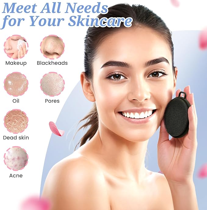 Silicone Back & Body & Face Scrubber Set 3PCS, Gentle Exfoliating Back & Body - Image 7