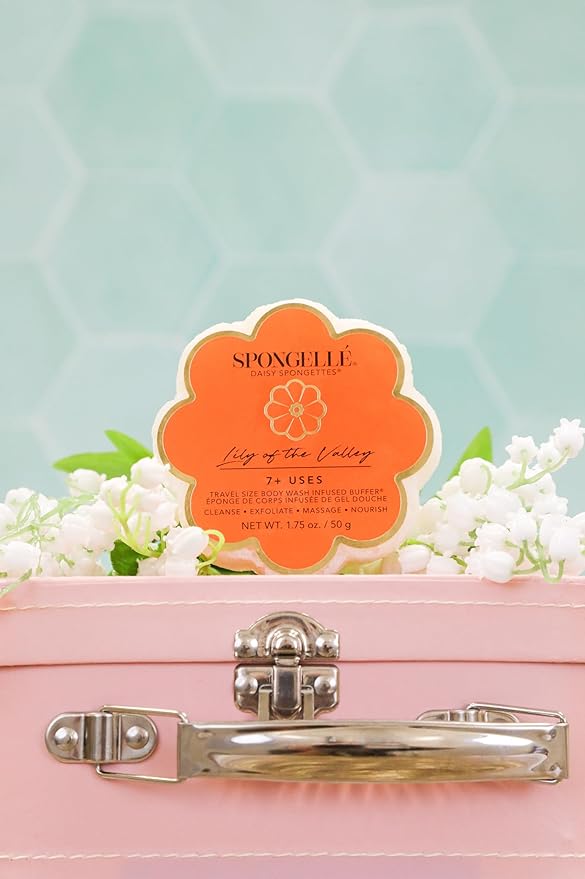 Spongellé Lily of The Valley Daisy Spongette Bath Sponge | Built-in Body Wash & - Image 2