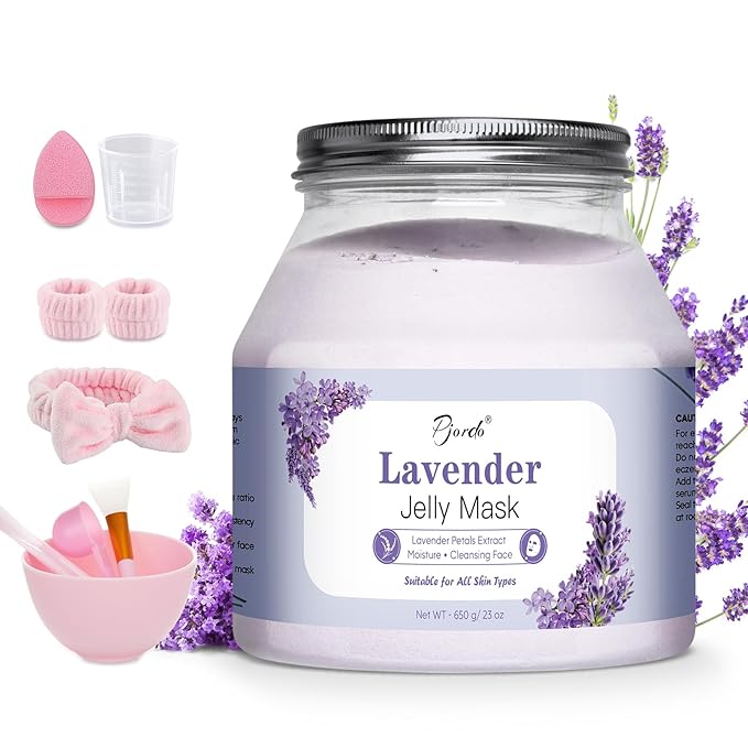 Pjordo Jelly Masks for Facials Professional, Lavender Jelly Mask Powder by Pjordo