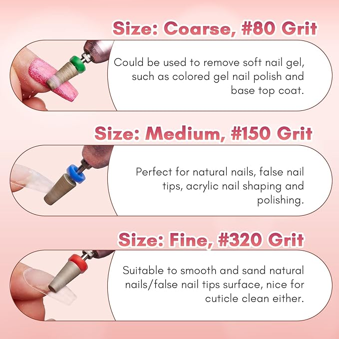 Makartt Electric Nail Drill Bits: Tapered Barrel Carbide Diamond Sanding Bit - Image 5