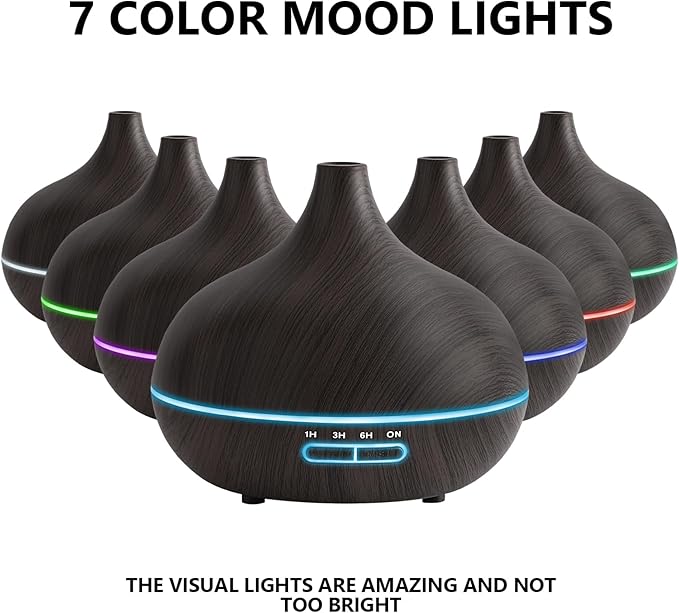 SACATR 550ml Oil Diffuser with 15x10mL Essential Oils, Ultrasonic Technology - Image 3