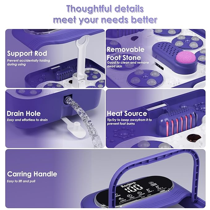 Ranjova Foot Spa Electric Rotary Massage, Collapsible Foot Bath - Image 5