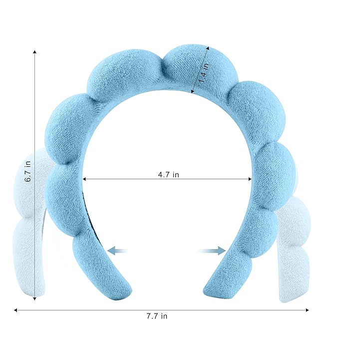 Real Perfection Spa Headband for Washing Face, Skincare Headband Wristband Set - Image 3