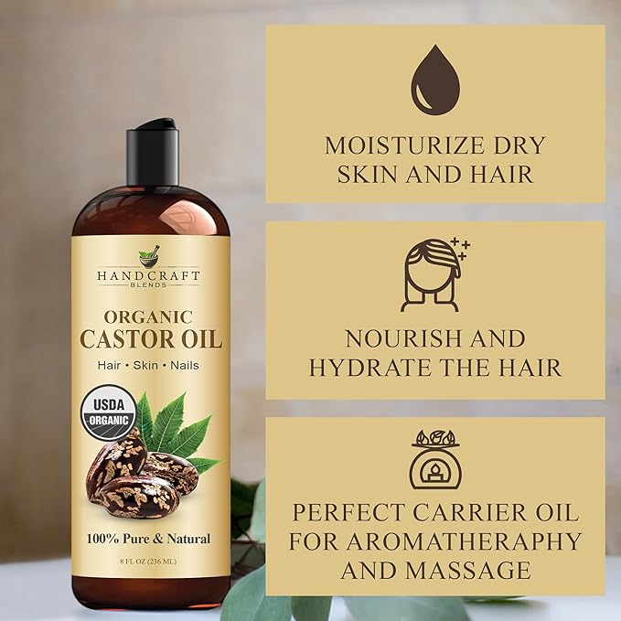 Handcraft Blends Organic Castor Oil 8 Fl Oz | 100% Pure and Natural | Premium - Image 6