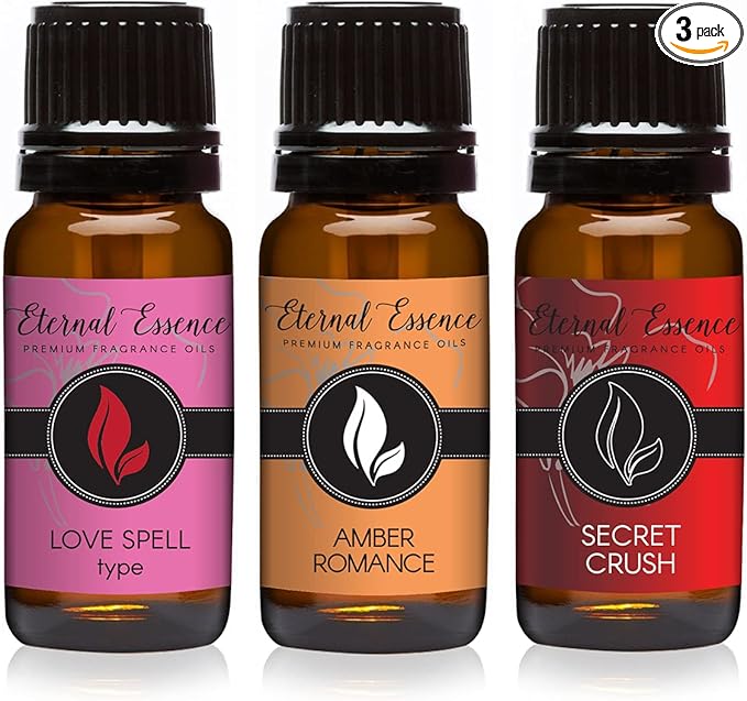 Trio - Amber Romance, Secret Crush & Love Spell - Premium Fragrance Oil Trio - by EternalEssenceOils