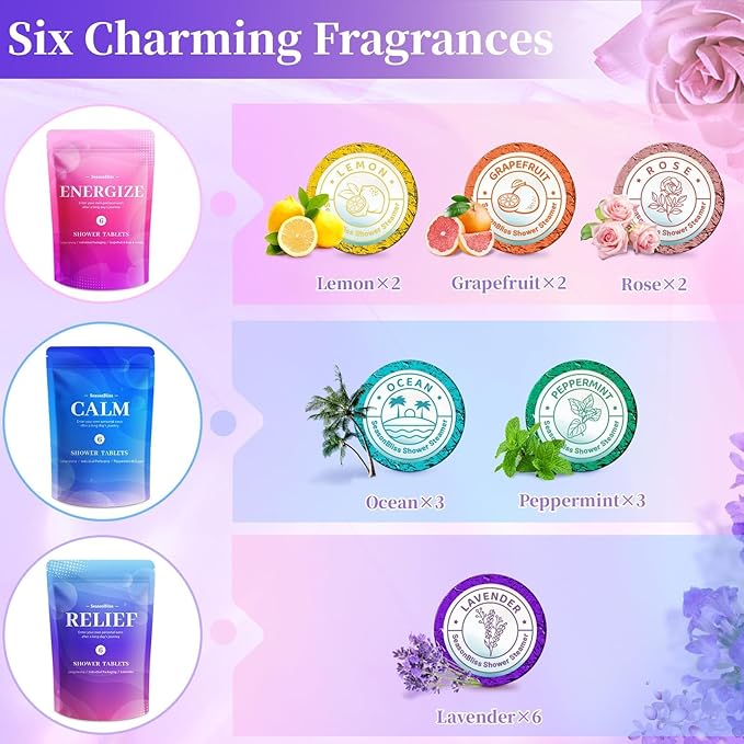 SeasonBliss Shower Steamers 18 Pack Set, Shower Bombs - Image 3