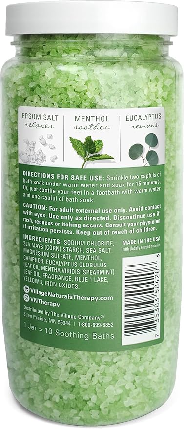 Village Naturals Therapy, Muscle Concentrated Mineral Bath Soak, Eucalyptus - Image 2