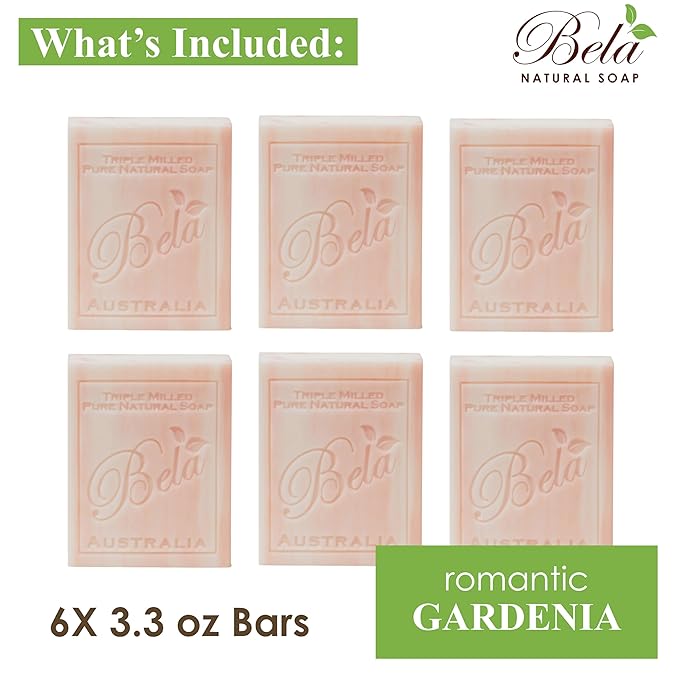 BELA Romantic Gardenia Soap 3.3 OZ Pack of 6, Long Lasting French Triple Milled - Image 2