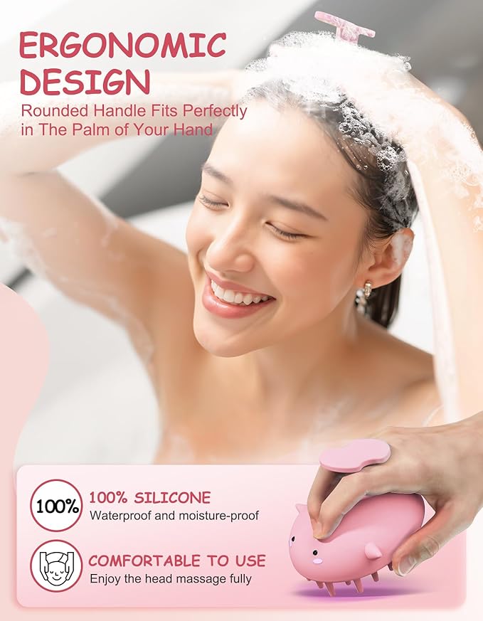 Scalp Massager Hair Growth Shampoo Brush, Silicone Scalp Scrubber Shower Scalp - Image 5