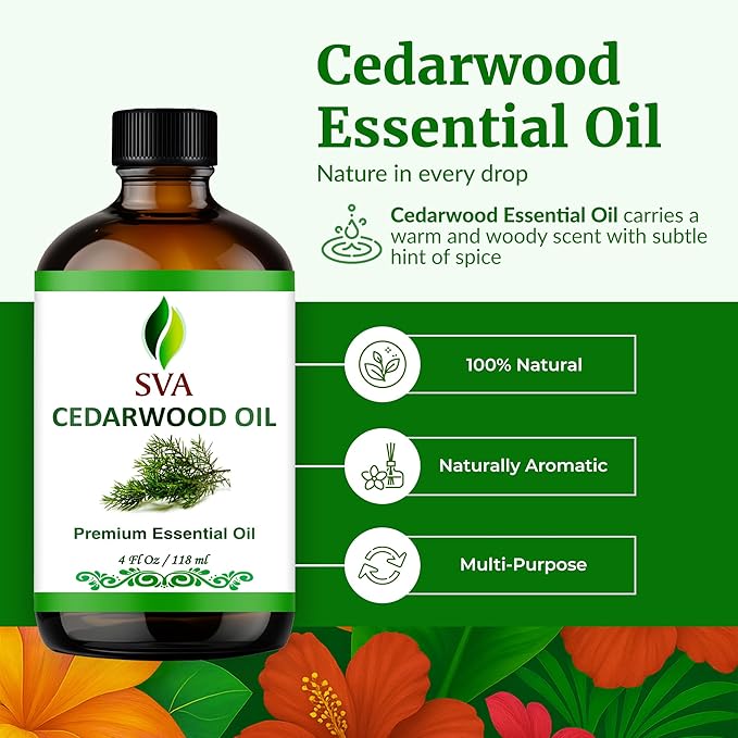 SVA Cedarwood Essential Oil – 4 Fl Oz – 100% Natural Cedar Juniperus Mexicana - Image 2