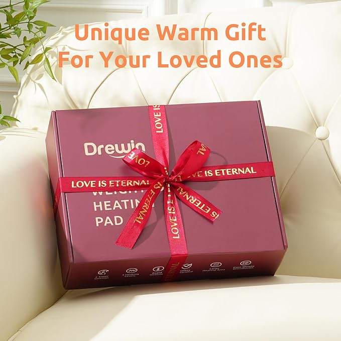Drewin Weighted Heating Pad for Relax and Calm, Velvet-Soft 7 lbs Electric Lap - Image 7