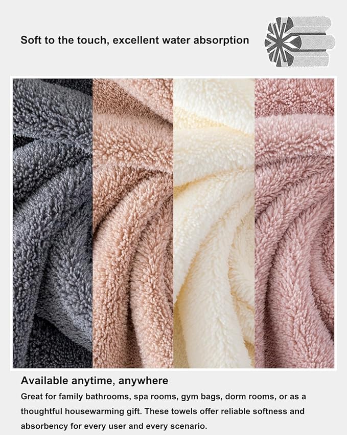 sakano Family Sized 8 Piece Towel Bundle, 4 Bath Towels and 4 Hand Towels - Image 4