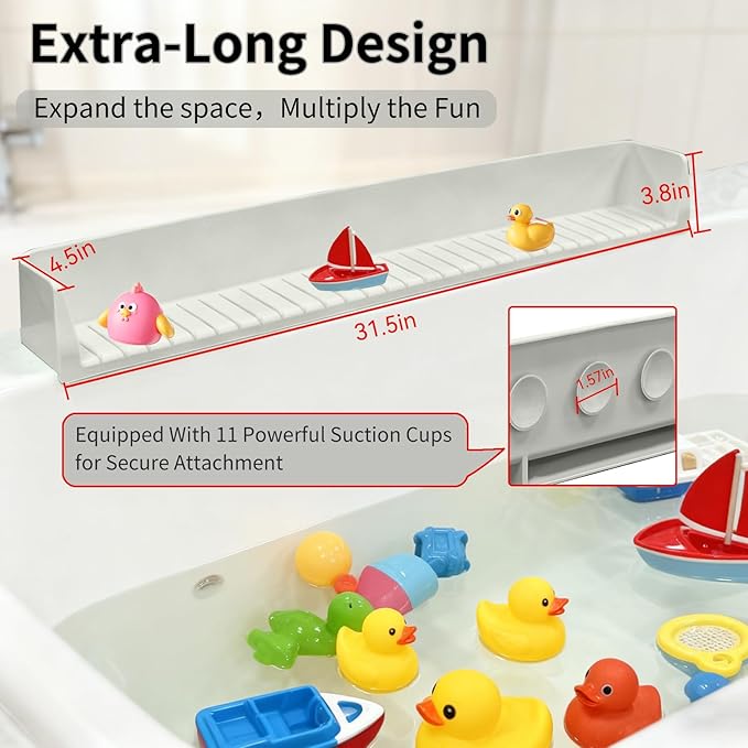 Bathtub Splash Guard for Tub Kids - 31IN Silicone Splash Guard - Image 2