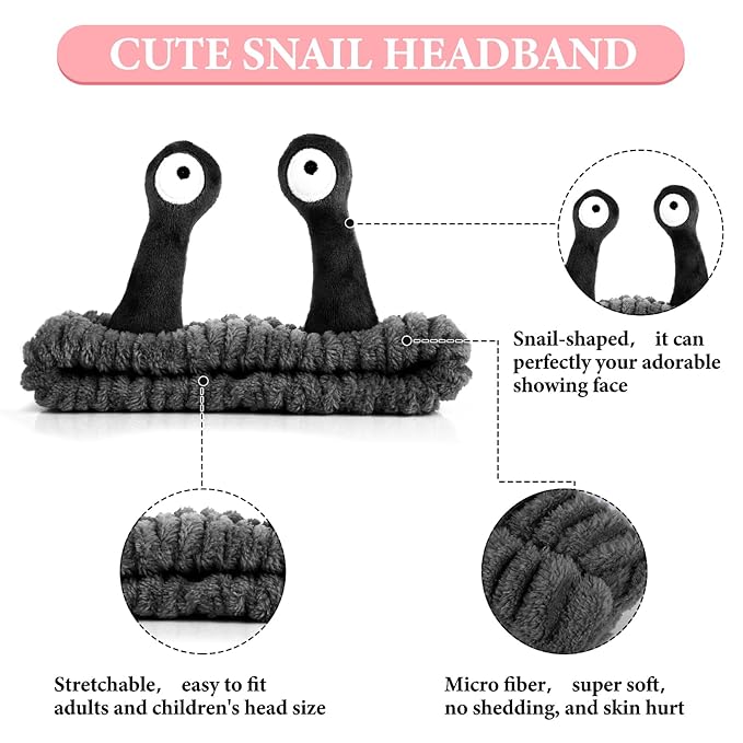WLLHYF Spa Headband Facial Makeup Head Band Microfiber Soft Coral Fleece Head - Image 3