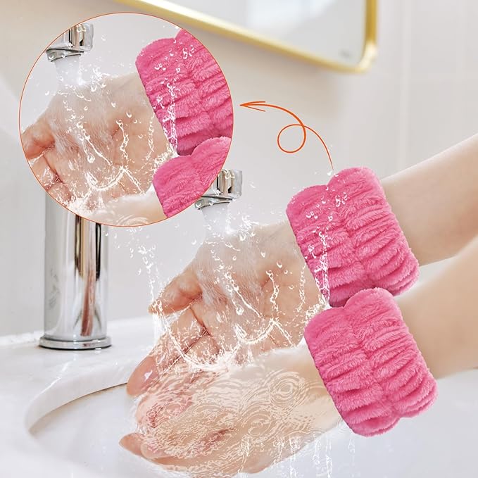 2pcs Wrist Bands for Washing Face Wash Wristbands Wrist Towels Arm Bands for - Image 3