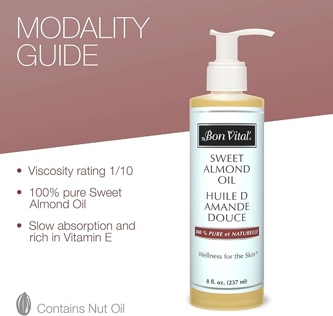 Bon Vital' Sweet Almond Oil Skin & Hair Moisturizer & Gentle Massage Oil - Image 5