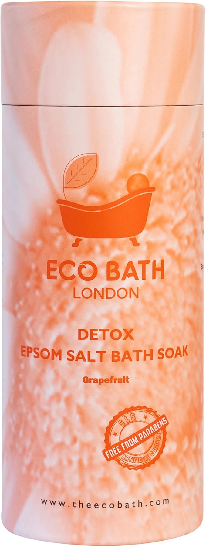 Eco Bath London Detox Epsom Salt Bath Soak – Tube 2.2 LB | Made in UK | by EcoBathLondon