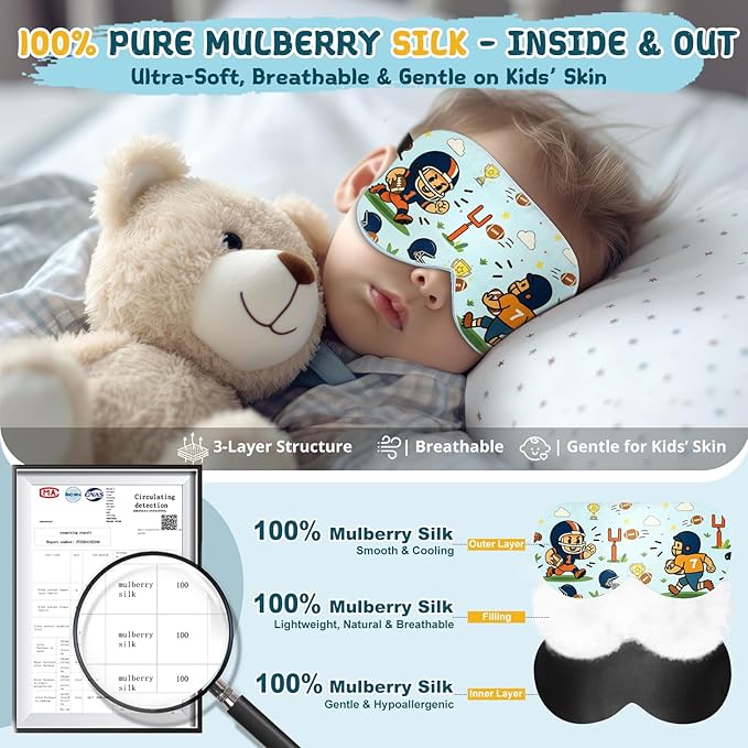 Kids Sleep Mask – 100% Mulberry Silk Eye Mask - Image 2
