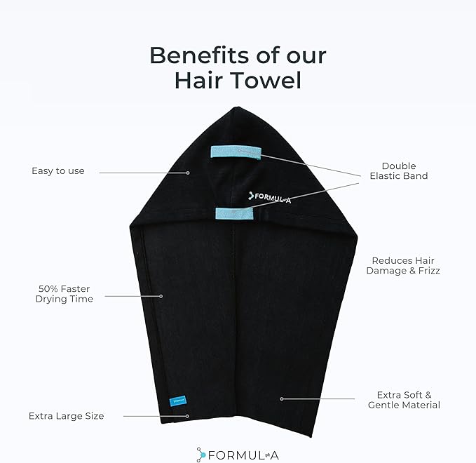 FORMUL-A Microfiber Hair Towel Wrap – Anti Frizz Towel - Image 5