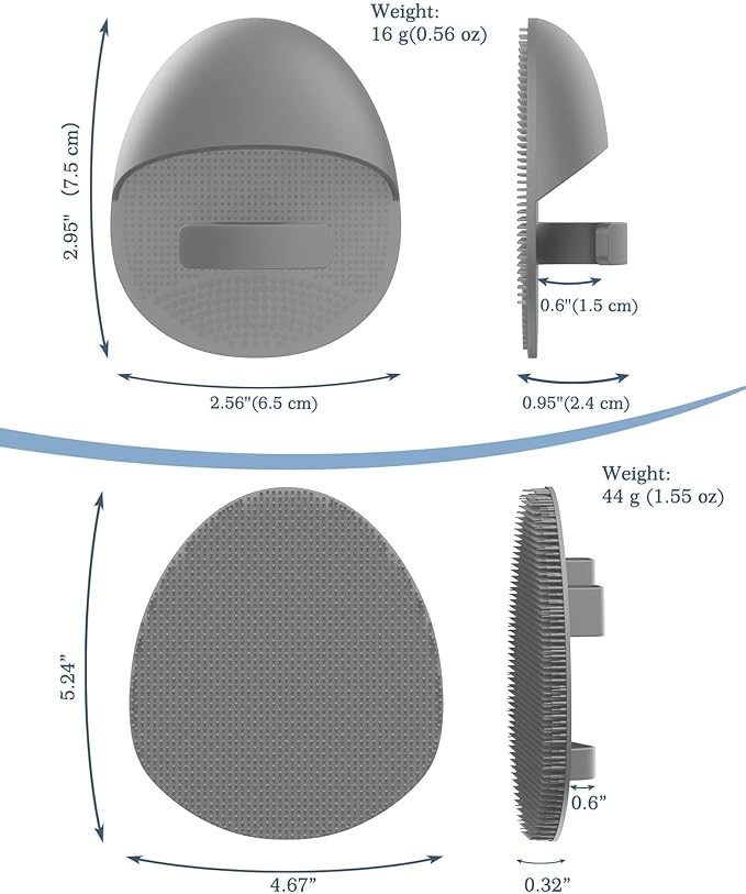 Manmihealth Silicone Back Scrubber & Shower Face Brush Set, Gentle-Cleaning & - Image 2