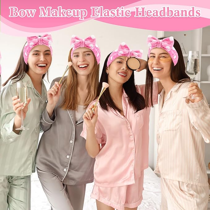 50 Pcs Pink Spa Headband Bulk Spa Sleepover Party Supplies - Image 3