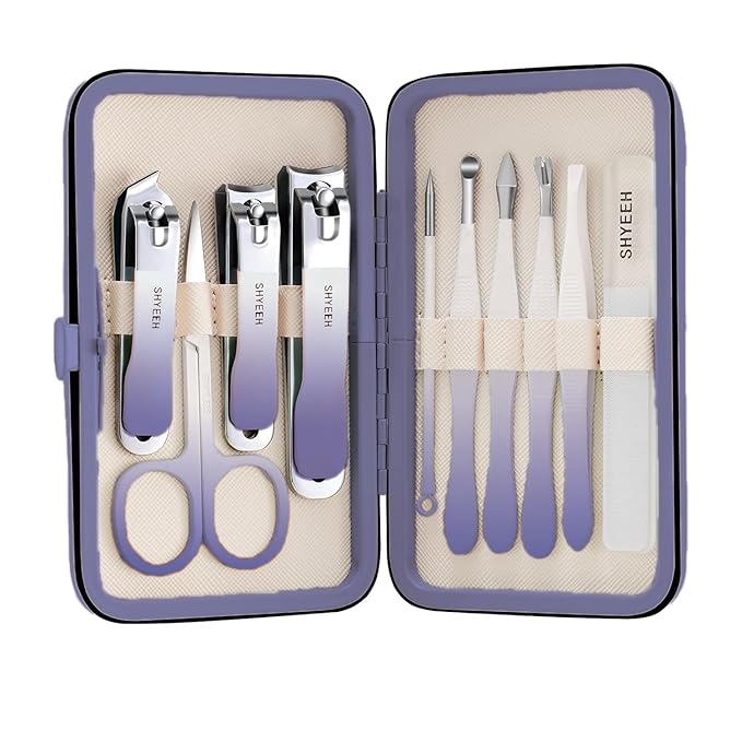 Manicure Set, Portable Mini Manicure and Pedicure Kit, Travel Grooming Nail Kit by SHYEEH
