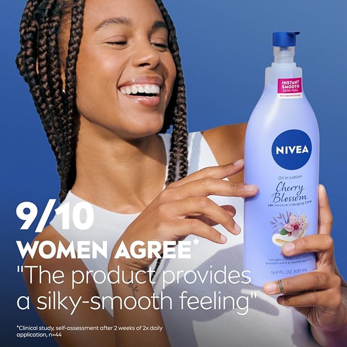 NIVEA Oil Infused Cherry Blossom and Jojoba Oil Body Lotion - Image 8