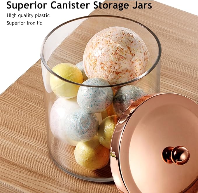 SheeChung 3-Pack Plastic Apothecary Jars - Image 3