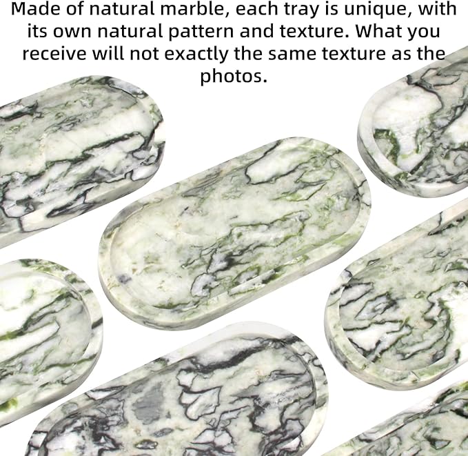 Natural Marble Tray Oval, Bathroom Vanity Tray - Image 4