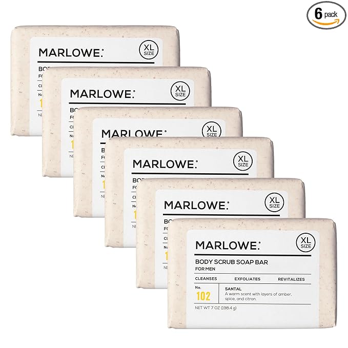 MARLOWE. No. 102 Body Scrub Soap 7 oz, Exfoliating Soap Bar by MARLOWE