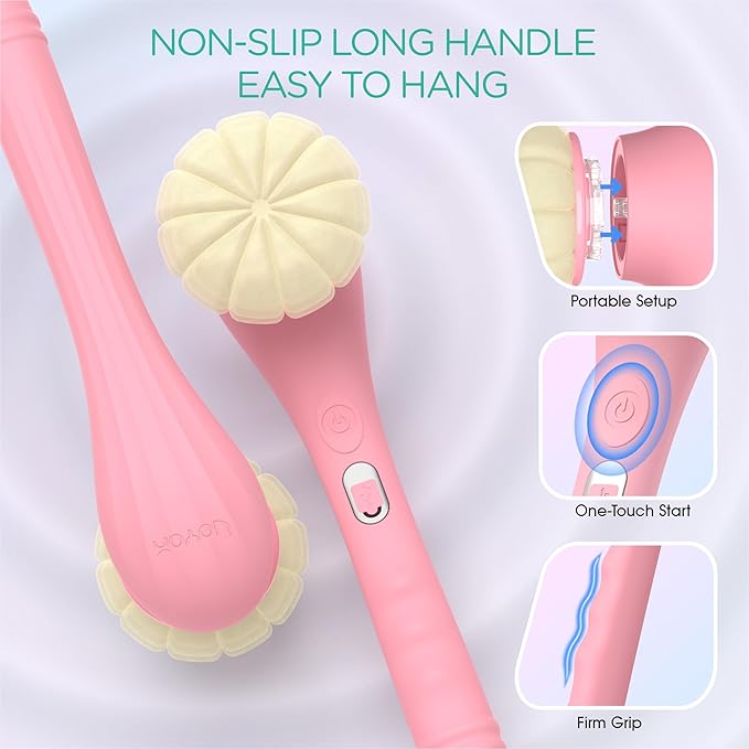 VOYOR Electric Body Brush Back Scrubber Silicone Body Scrubber Two-Way Rotating - Image 5