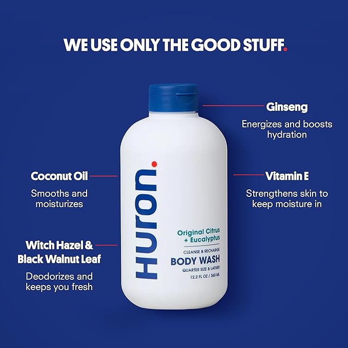 Huron Body Wash for Men and Women, Hydrating Daily Cleanser - Image 3