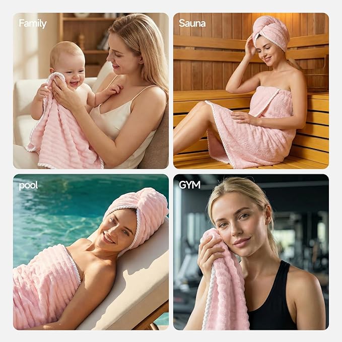 REDKISS Soft Bath Towel Sets 8-Piece, Microfiber Quick Dry & Absorbent - Image 8