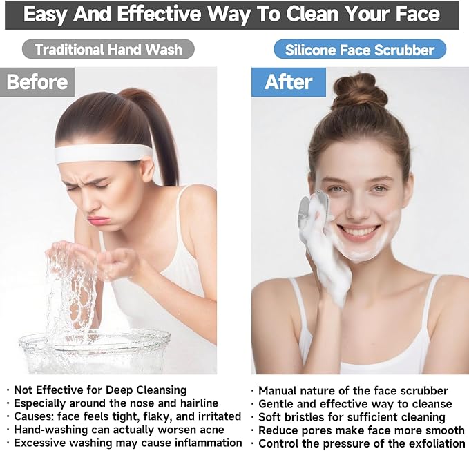 2 PCS Face Scrubber, Soft Silicone Face Exfoliator - Image 5