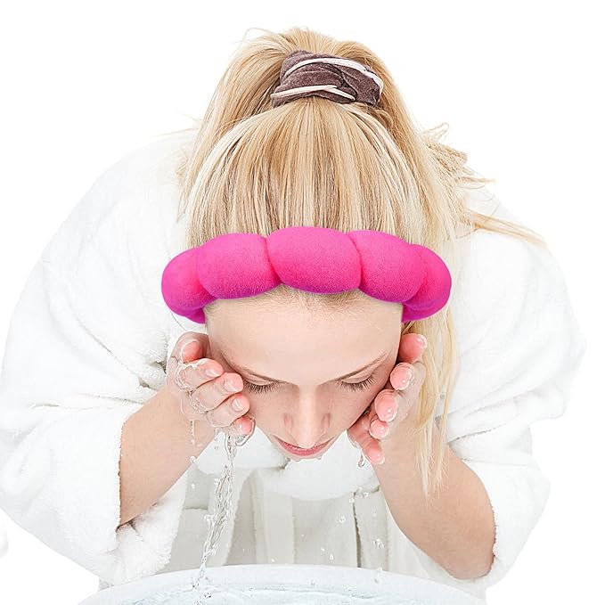 Zkptops Spa Headband for Washing Face Wristband Set Sponge Makeup Skincare - Image 9