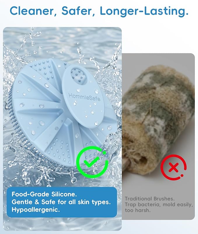 Soft Silicone Shower Brush Body Wash Bath Exfoliating Skin Massage Scrubber - Image 4