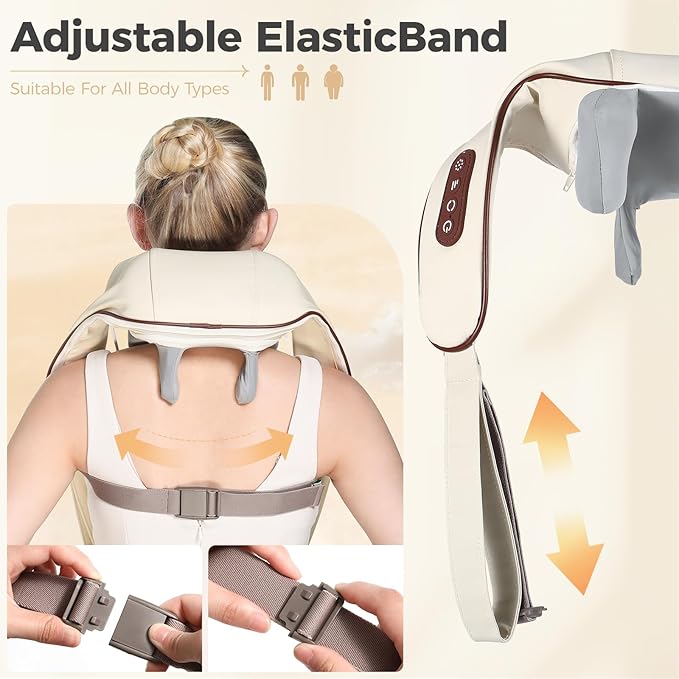 KppeX 4D Deep Cordless Neck Massager Pillow, Shiatsu Shoulder Massager - Image 4