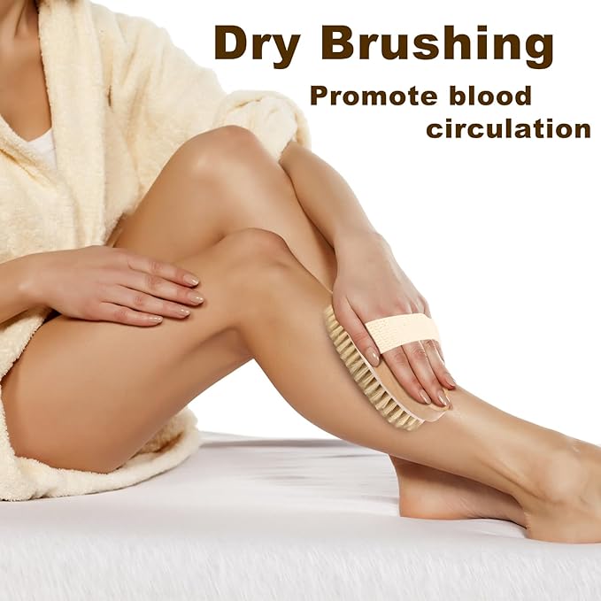2Pcs Natural Bristle Exfoliating Brush, Body Scrubber - Image 3