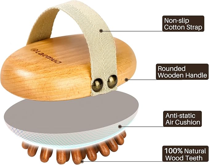Wood Therapy Massage Tool for Belly Fat, Wooden Meridian Massage Body Brush for - Image 4