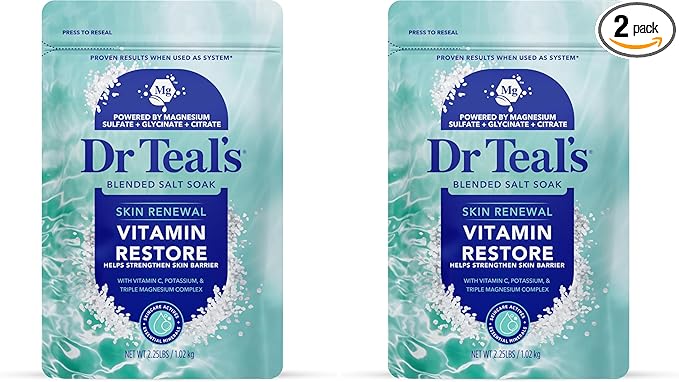 Dr Teal's Skin Renewal Vitamin Restore Blended Salt Soak, 2.25 lb by DrTeals