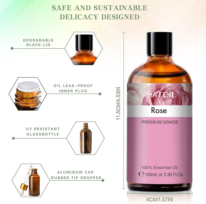 PHATOIL 3.38FL.OZ Rose Essential Oil - Image 5