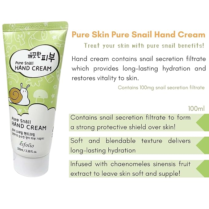 esfolio Pure Skin Snail Hand Cream – Deep Moisturizing & Restoring Hand Lotion - Image 6