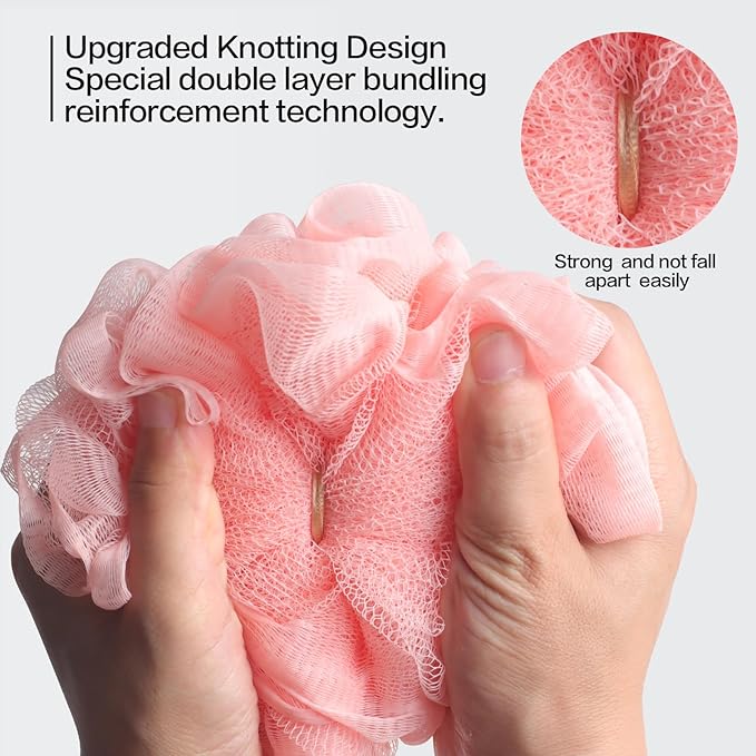 Fishent Bath Loofah Sponge, 3 Pack loofahs Exfoliating Body Scrubber, 60g Soft - Image 5