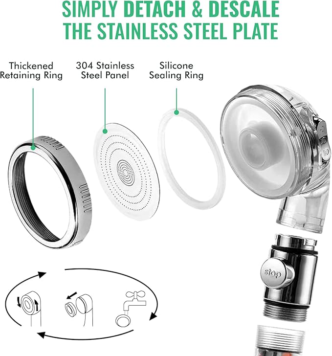 Original StoneStream Filtered Shower Head, Eco Power High Pressure Water - Image 5