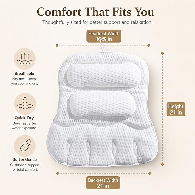 Luxury Bath Pillow for Tub, - Image 3